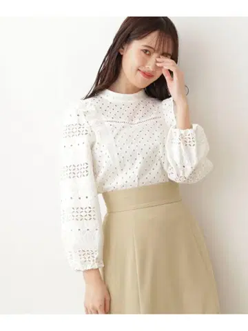 코튼 레이스 프릴 블라우스 JILL by JILL STUART