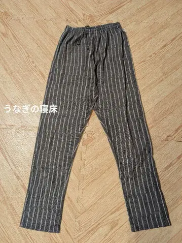 장어의 침대 몸빼 스트라이프 그레이 S 쿠루메 가스리