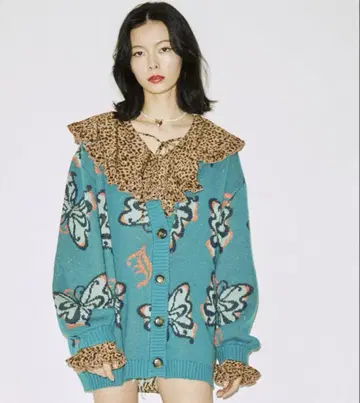 ANNA SUI jouetie 버터플라이 자카드 니트 가디건