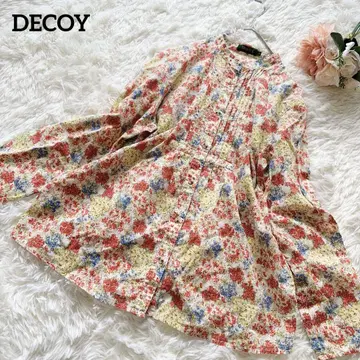 DECOY 데코이 셔츠 블라우스 리버티 패턴 꽃무늬 핀턱