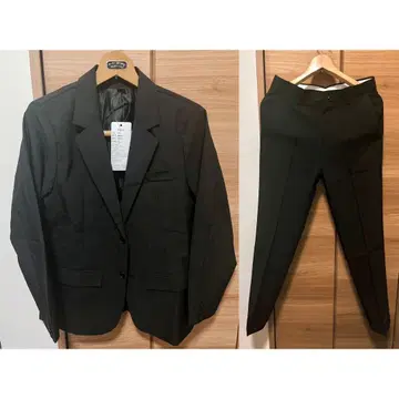 남성용 비즈니스 정장 블랙 L 사이즈 상하의 세트