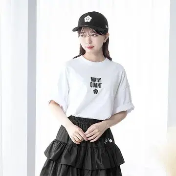 MARY QUANT 뉴에라 콜라보 오버 사이즈 티셔츠 M