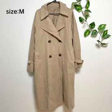 트렌치코트 스프링 코트 긴팔 롱 기장 베이지 M 사이즈 얇은 원단