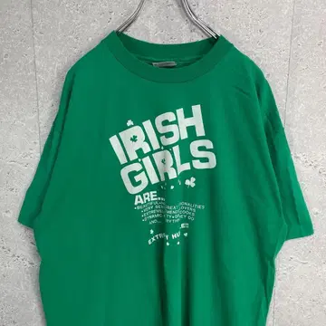 헤인즈 USA제 90년대 싱글 스티치 IRISH 프린트 티셔츠 XL