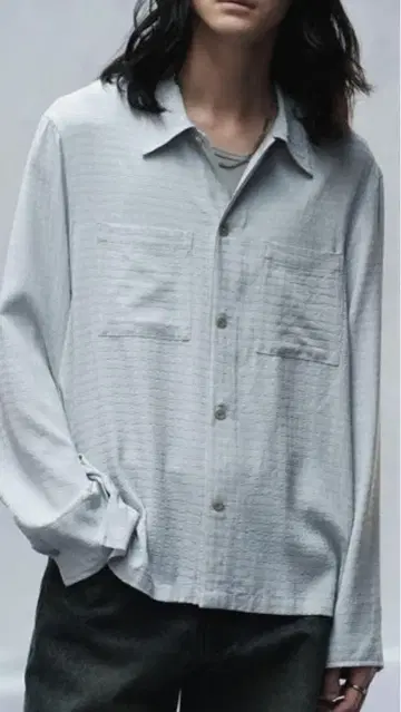 WYM RAYON JACQUARD CROPPED SHIRT S 사이즈