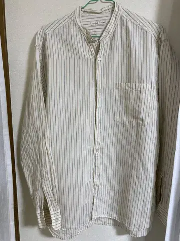 UNITED ARROWS 스트라이프 밴드 카라 셔츠 긴팔 (M 사이즈)