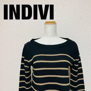 INDIVI 보더 무늬 긴팔 니트 38