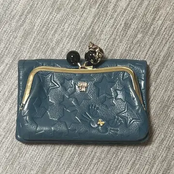ANNA SUI 지갑 두겹 지갑 가마구치 지갑 다크 그린