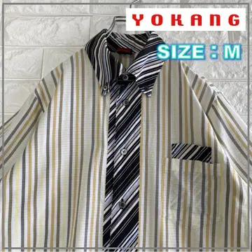 YOKANG 요칸 스트라이프 BD 반팔 셔츠 포켓 부착 4148
