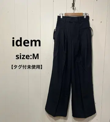 이뎀 idem 사이드 리본 턱 슬랙스 팬츠 블랙 F