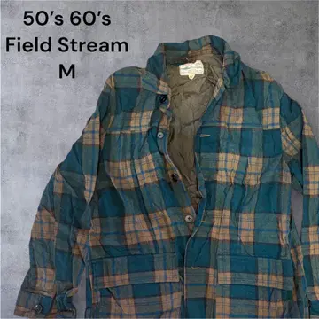 50s 60s Field Stream 옴브레 울 체크 셔츠 M