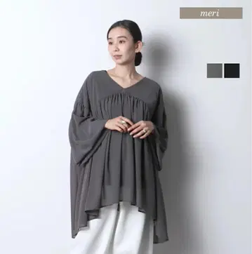 여성용 튜닉 긴팔 시어한 느낌의 비침