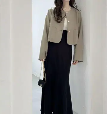 금장 버튼 노카라 자켓