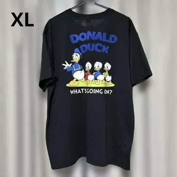 디즈니 도널드 덕 티셔츠 블랙 남성용 XL