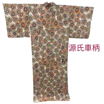 새상품급 순수 실크 겐지 자동차 고급 코몬 기모노 일본 의류