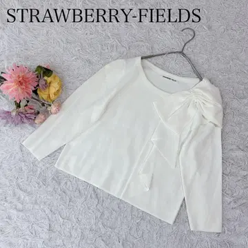 스트로베리 필드 긴팔 티셔츠 리본 무지 성숙/러블리