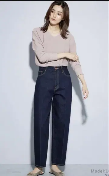 플라스테 커브 데님 S 사이즈 네이비