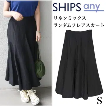 새상품급 22SS SHIPS any 린넨 믹스 랜덤 플레어 스커트