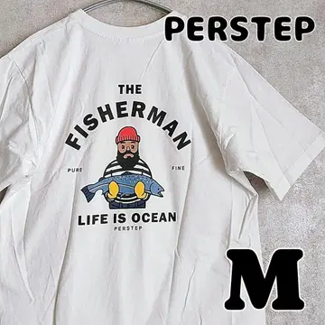 PERSTEP 빅 프린트 반팔 티셔츠 화이트 M 한국 브랜드 일본 미입고