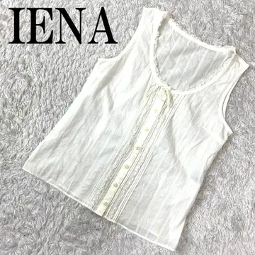 IENA 이에나 슬리브리스 블라우스 화이트 스트라이프 B601