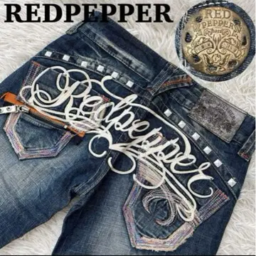 REDPEPPER 데님 팬츠 데미지 가공 자수 부츠 컷 플레어