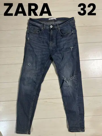 ZARA 크롭 스키니 데님 데미지 가공 청바지 팬츠