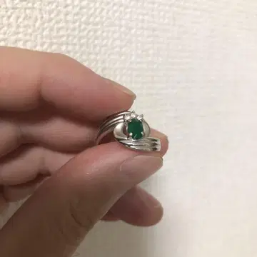 에메랄드 그린 실버 반지
