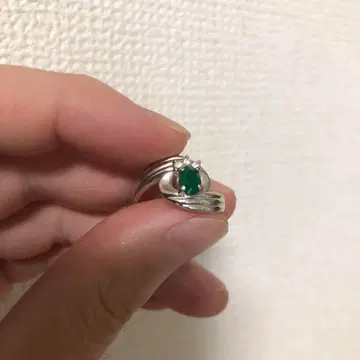 에메랄드 그린 실버 반지 8호