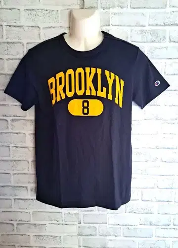 미사용 챔피온 BROOKLYN 8 티셔츠 네이비 센터 로고