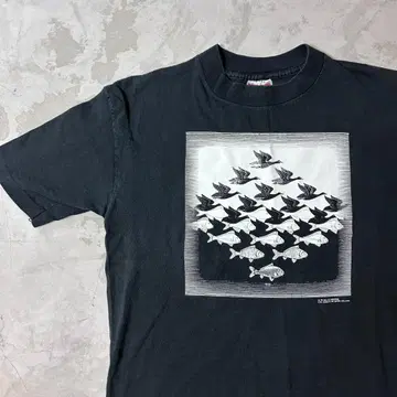 1980년대 "M.C. Escher" 아트 티셔츠 M
