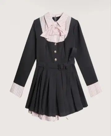 LA POMME PETIT 패치워크 프레피 플리츠 원피스