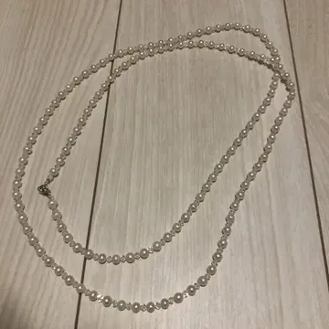 화이트 펄 롱 목걸이