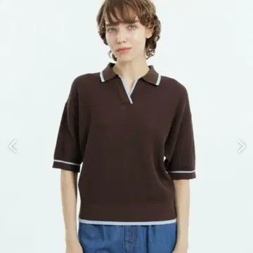 MACKINTOSH PHILOSOPHY 스키퍼 니트 폴로 브라운