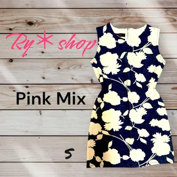 Pink Mix 꽃무늬 슬리브리스 미니 원피스 S