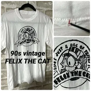 빈티지 90년대 FELIX THE CAT 남성용 L 티셔츠 페릭스