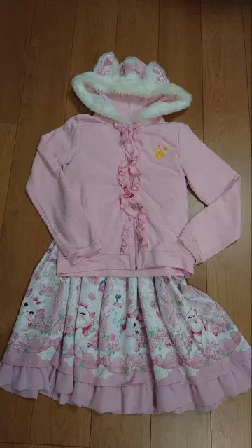 Angelic Pretty 디즈니 마리 원피스 후드티 세트