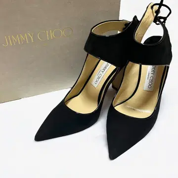 새상품급 JIMMY CHOO 지미추 샌들 블랙 38 스웨이드 상자