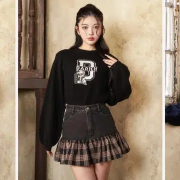 Darich 다리치 D 베어 자카드 니트 탑
