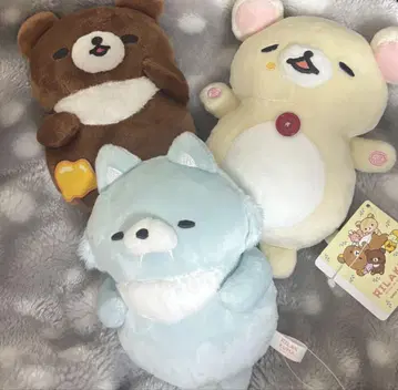 리락쿠마 모두 함께 만푸쿠 마쿠마쿠 봉제 인형 리락쿠마 아오이 늑대
