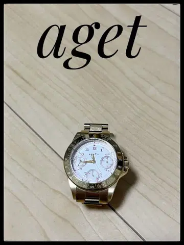 aget 크로노그래프 손목시계 골드/실버