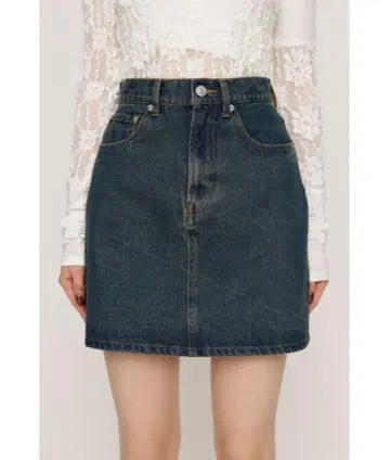 SLY DENIM S/SK-AB 데님 숏 스커트