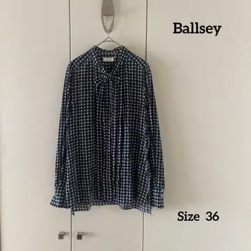 Ballsey 지오메트릭 패턴 보타이 블라우스 다크 그린 계열