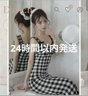 Darich 깅엄 자카드 니트 롱 원피스 FREE S 사이즈