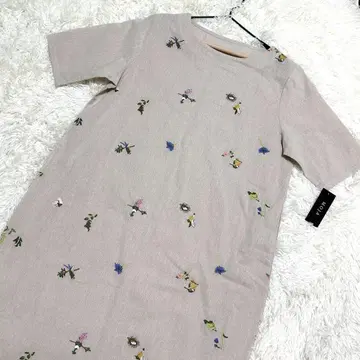 MOJA 린넨 원피스 반팔 자수 패턴 내추럴 계열 베이지 (M~L)