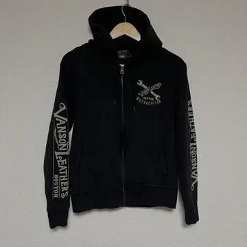 Vanson Leathers 블랙 후드티 S 사이즈