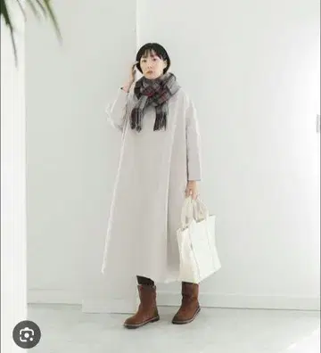 나츄란 멜란지 트윌 코쿤 원피스 멜란지 그레이 &yarn