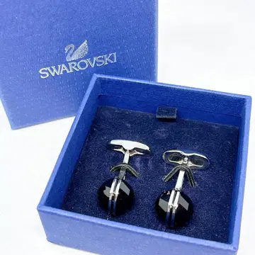 SWAROVSKI 스와로브스키 커프스 단추 실버 블랙