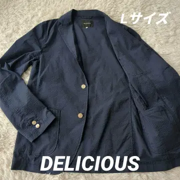 DELICIOUS 릴랙스 자켓 시어서커 L 네이비
