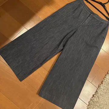 다크 그레이 와이드 팬츠 데님풍