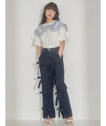 merry jenny 메리 제니 데님 리본 팬츠